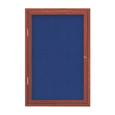 Single Door Enclosed Radius EZ Tack Board,24x36,Bronze/Grey